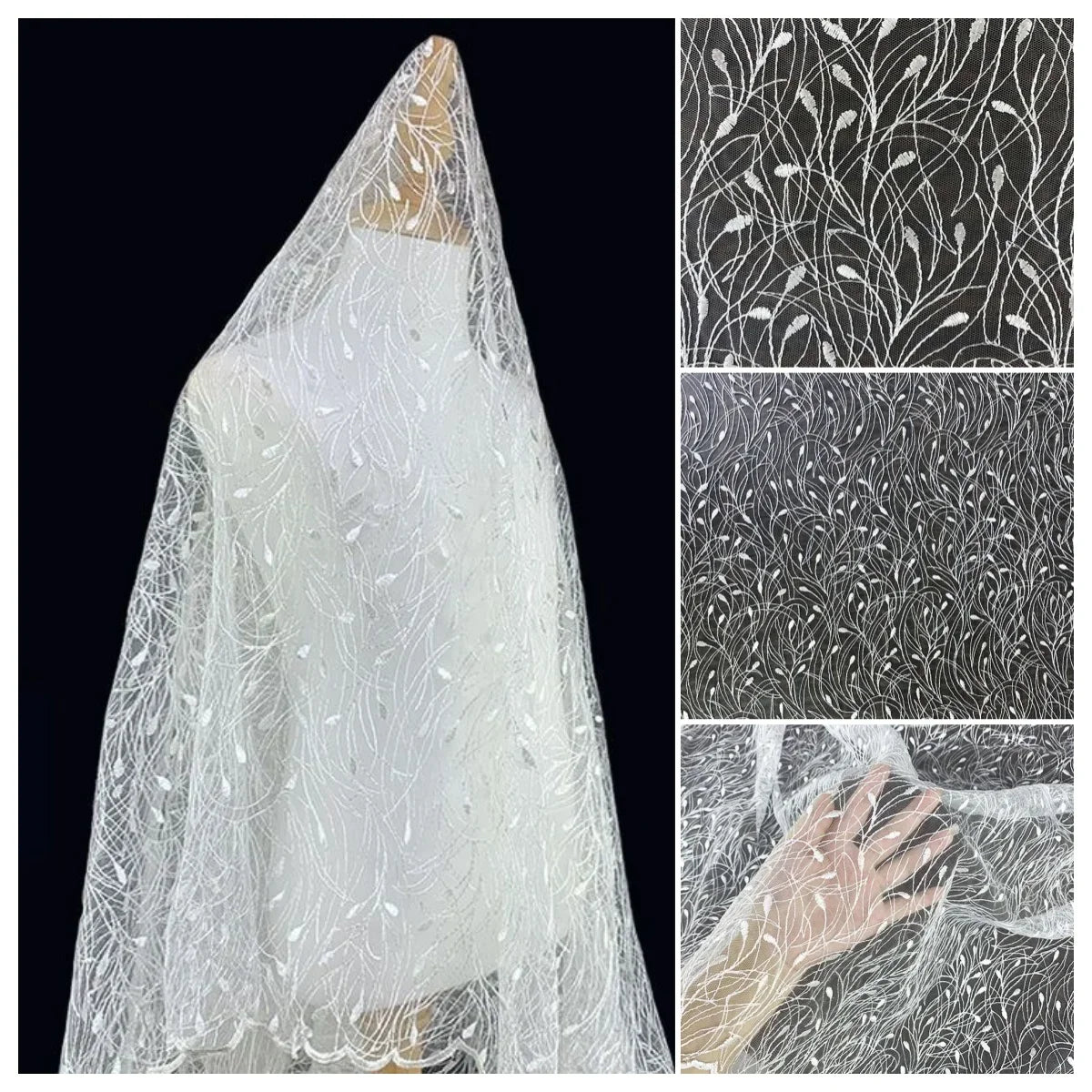 Versatile Sheer Tulle Lace Fabric For Bridal Gowns Backdrops Scarves Home Decor Soft Durable Wedding Craft Supplies Wedding Gown