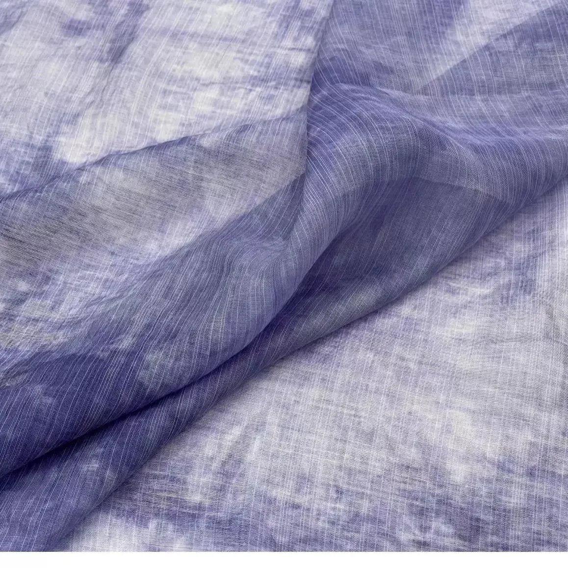 قماش ناعم شبه شفاف من الحرير الشبكي والكتان والقطن - نسيج مصبوغ طبيعيًا