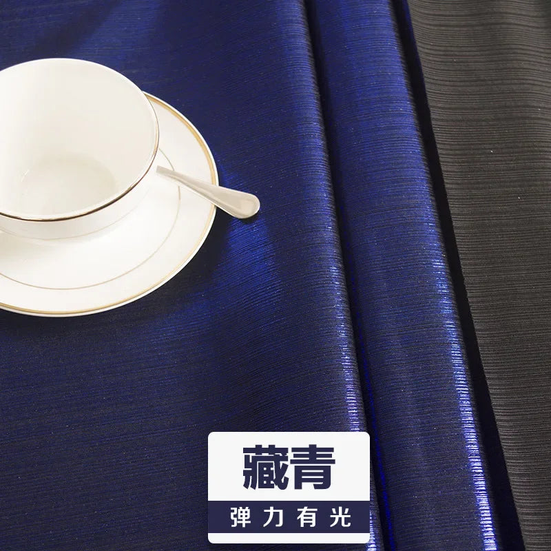 قماش مطاطي محبوك مجعد لامع بخطوط ذهبية وفضية لامعة مناسب لفستان زفاف ضيق وأزياء راقية