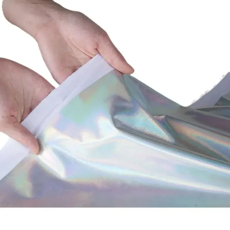 Silver Holographic Foil Spandex - Four Way Stretch Fabric - fabric photo 4