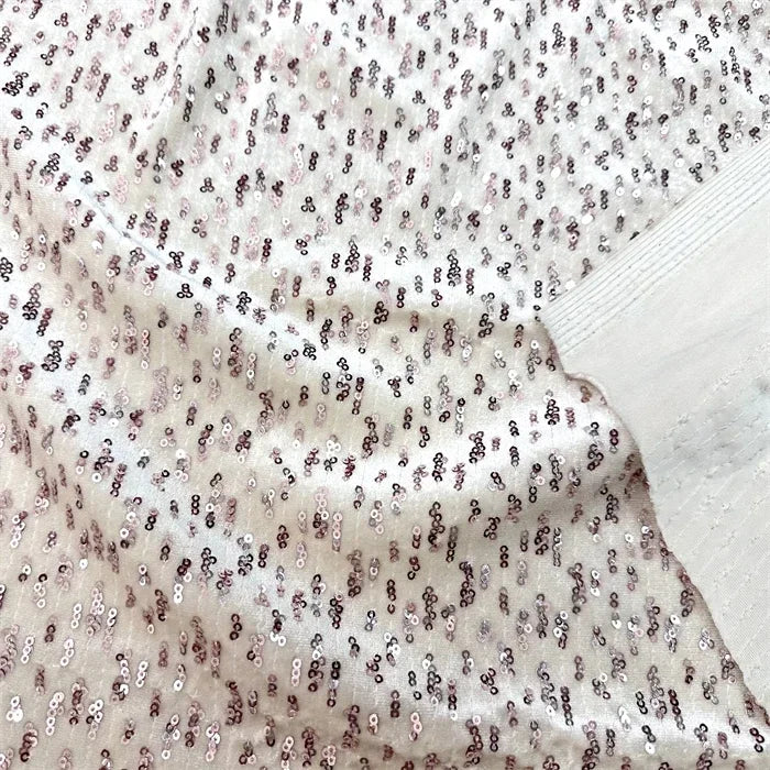 Shiny Beige Glitter Gold Velvet Elastic Fabric - High Quality 140cm