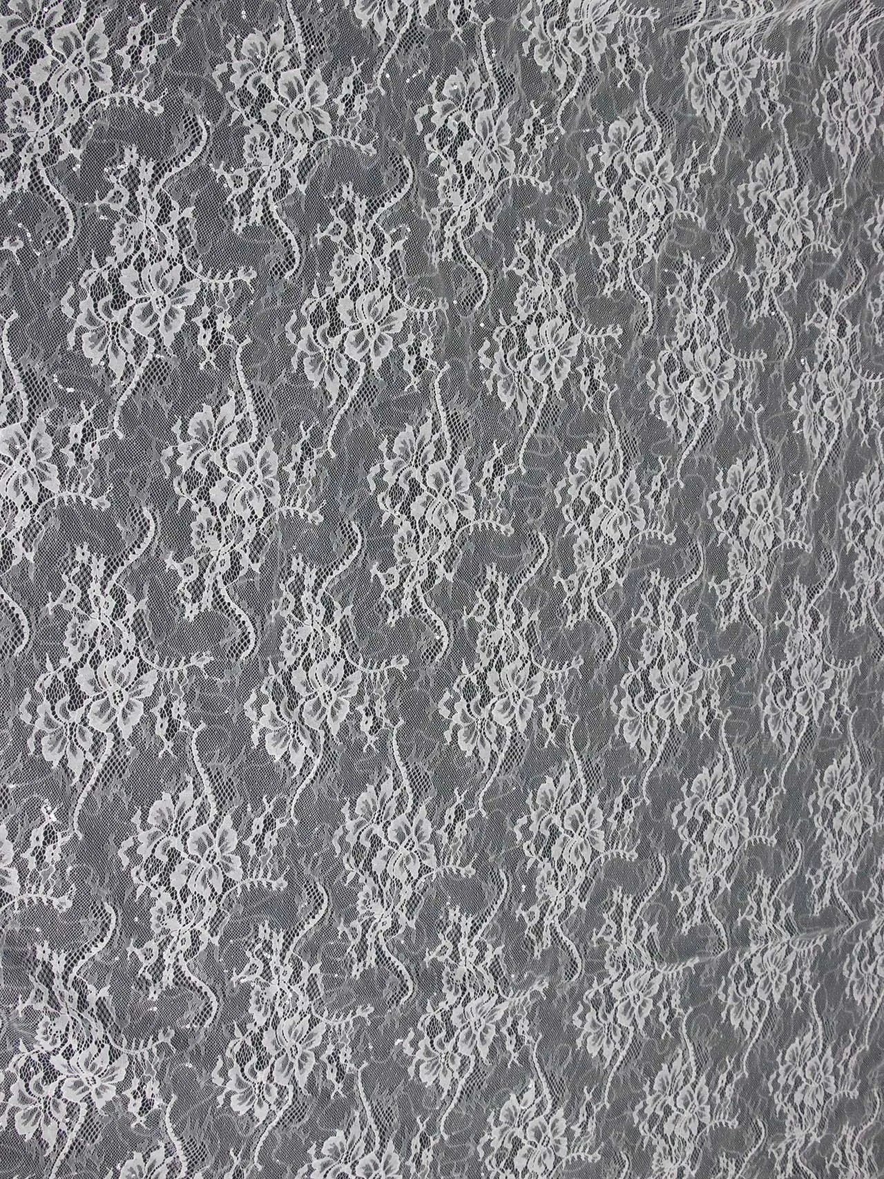 Vestido de novia con bordado de lentejuelas, encaje blanco cosido, encaje hecho a mano, material de bricolaje, accesorio de diseñador