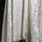 قماش جاكار نباتي خطي أبيض، سترة مطرزة بملمس إبداعي، تنورة بدلة، قماش مصمم للملابس