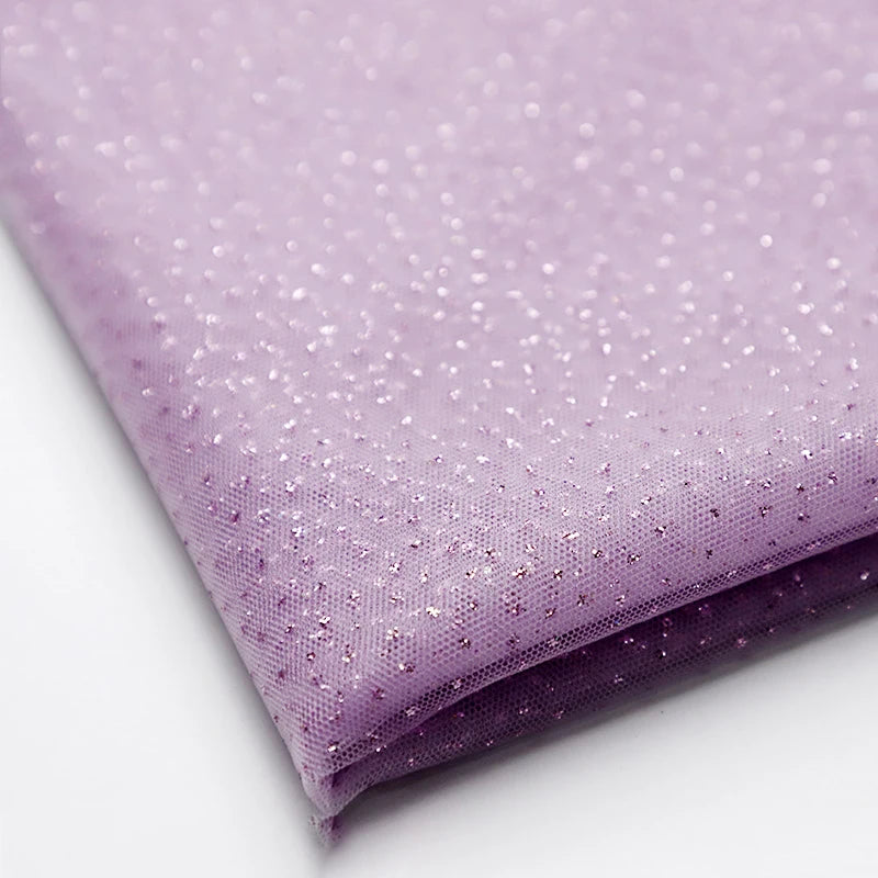 High Quality Thickened Soft Mesh Fabric Gold Spray Silver Flash Yarn for Fashion Wedding Dresses DIY Gown Decorative Fabric