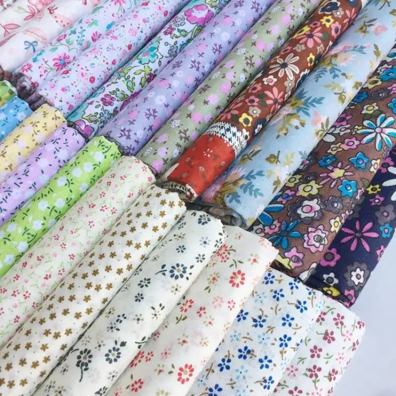 Tela de algodón puro con estampado floral campestre para ropa de bebé, vestidos, costura hecha a mano, acolchado DIY y manualidades de algodón suave.