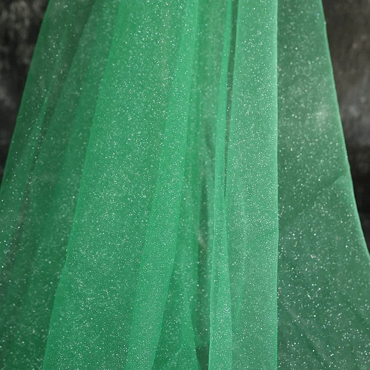 Shiny Silver Gold Spray Headscarf Fine Powder Mesh Fabric for Wedding Dress Photography Background Yarn