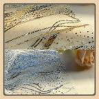 Scalloped sequin water ripple lace fabric with gold and diamond beads for wedding dress backdrop bed decoration netting material