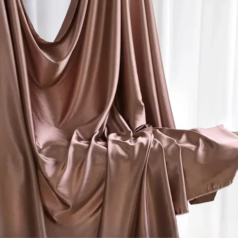 قماش حرير ساتان مرن - مادة ناعمة لامعة 145 سم