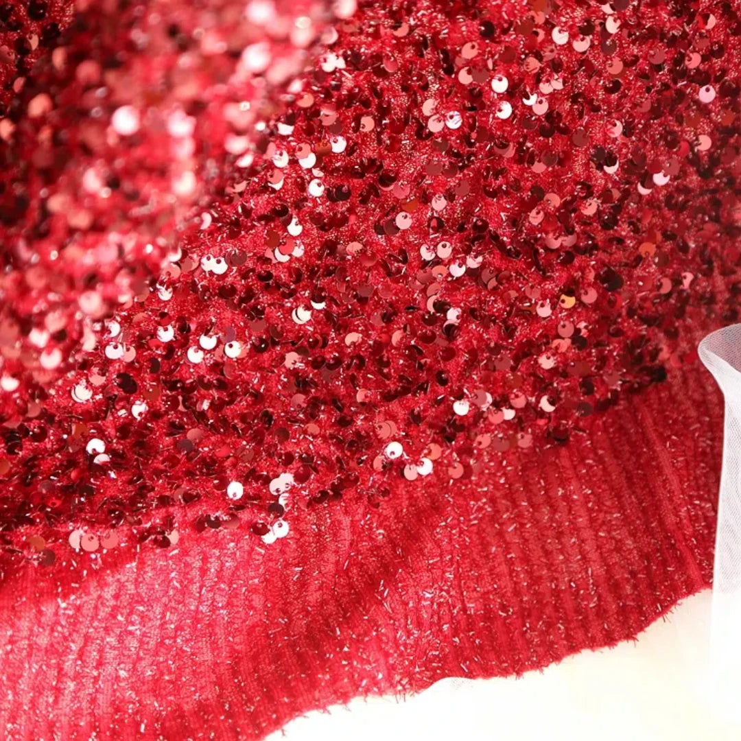 Colorful sequins, embroidered lace fabric, clothing accessories, dresses, children's clothing design, DIY handmade materials