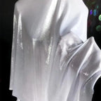 Mirror Silver Shiny Knitted Liquid Metal Texture Fabric - Water Gloss 150cm - fabric photo 1