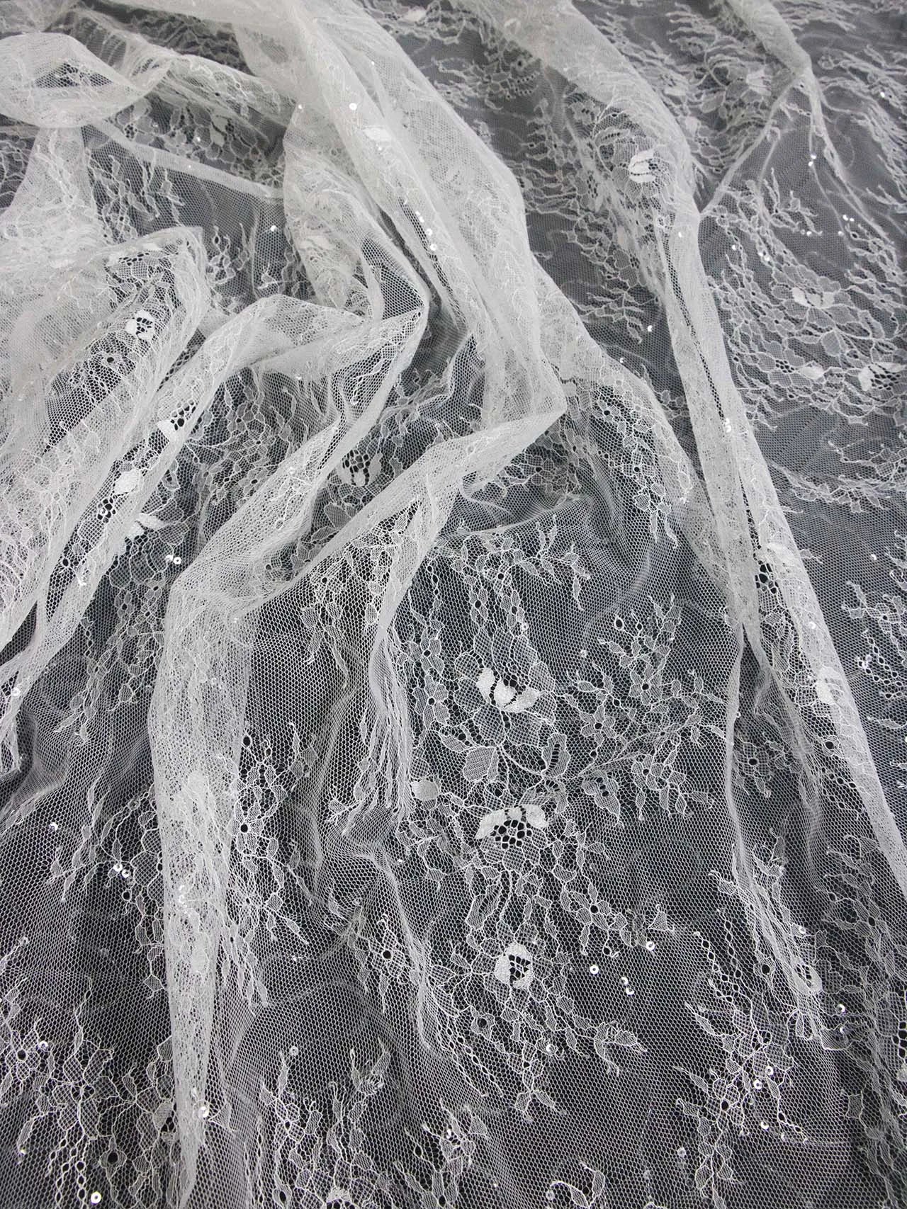 Tela de encaje blanco para escenario, velo de boda, cortina, mesa de postres, mantel de malla, costura de boda, accesorios de boda