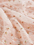 Rose Dot Lace Jacquard Organza Chiffon - Sheer Floral Material