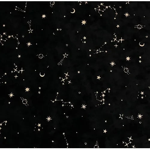 Gold foil studded constellation velvet fabric diamond shine glued foil meteor pattern for cheongsam dress stage and DIY sewing