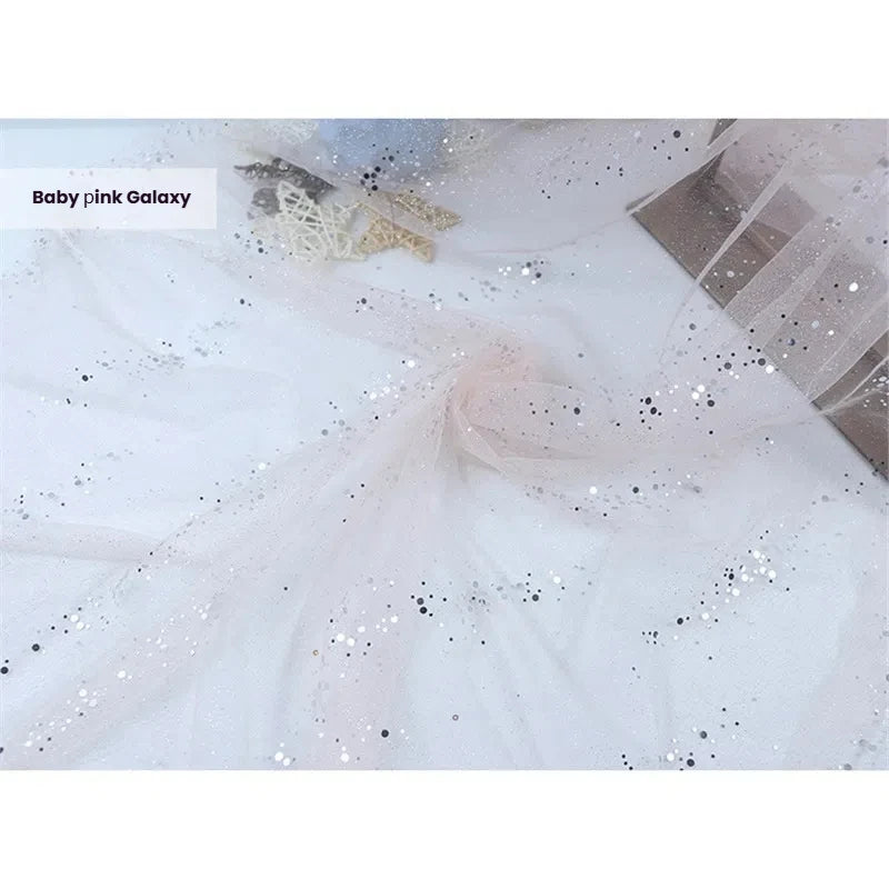 Galaxy mesh fabric dreamy fluffy skirt yarn decorative yarn shooting internet famous background yarn stage clothing yarn fabric