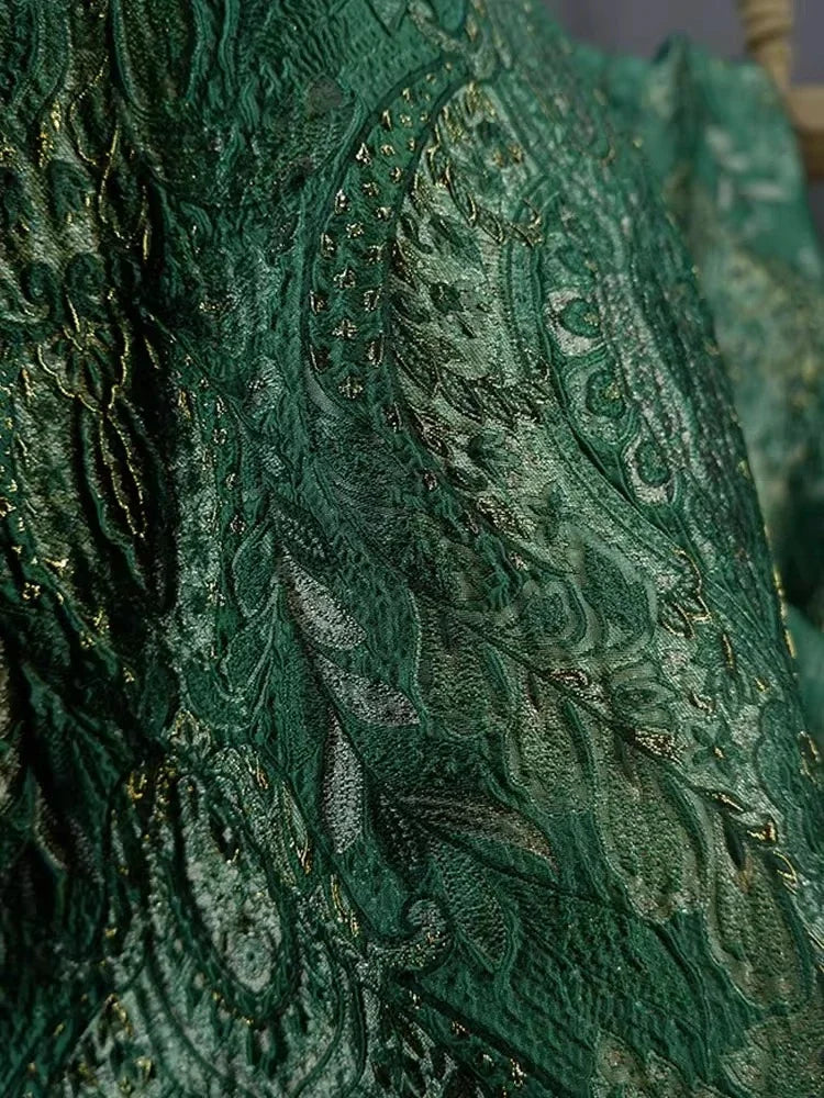 Palace Style Bright Silk Blended 3D Texture Relief Jacquard Fabric - Luxurious Material 137cm