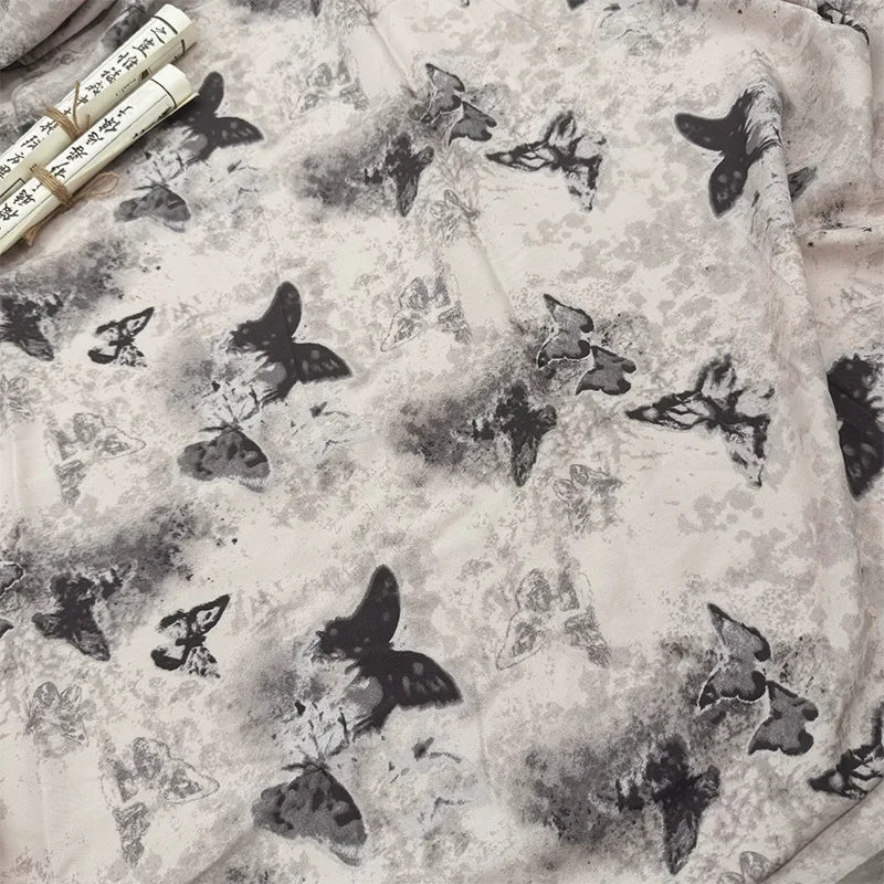 قماش قطني كتان مطبوع بنمط زهور فنية مرسومة بالزيت لخياطة غطاء الطاولة والستائر والديكور الداخلي