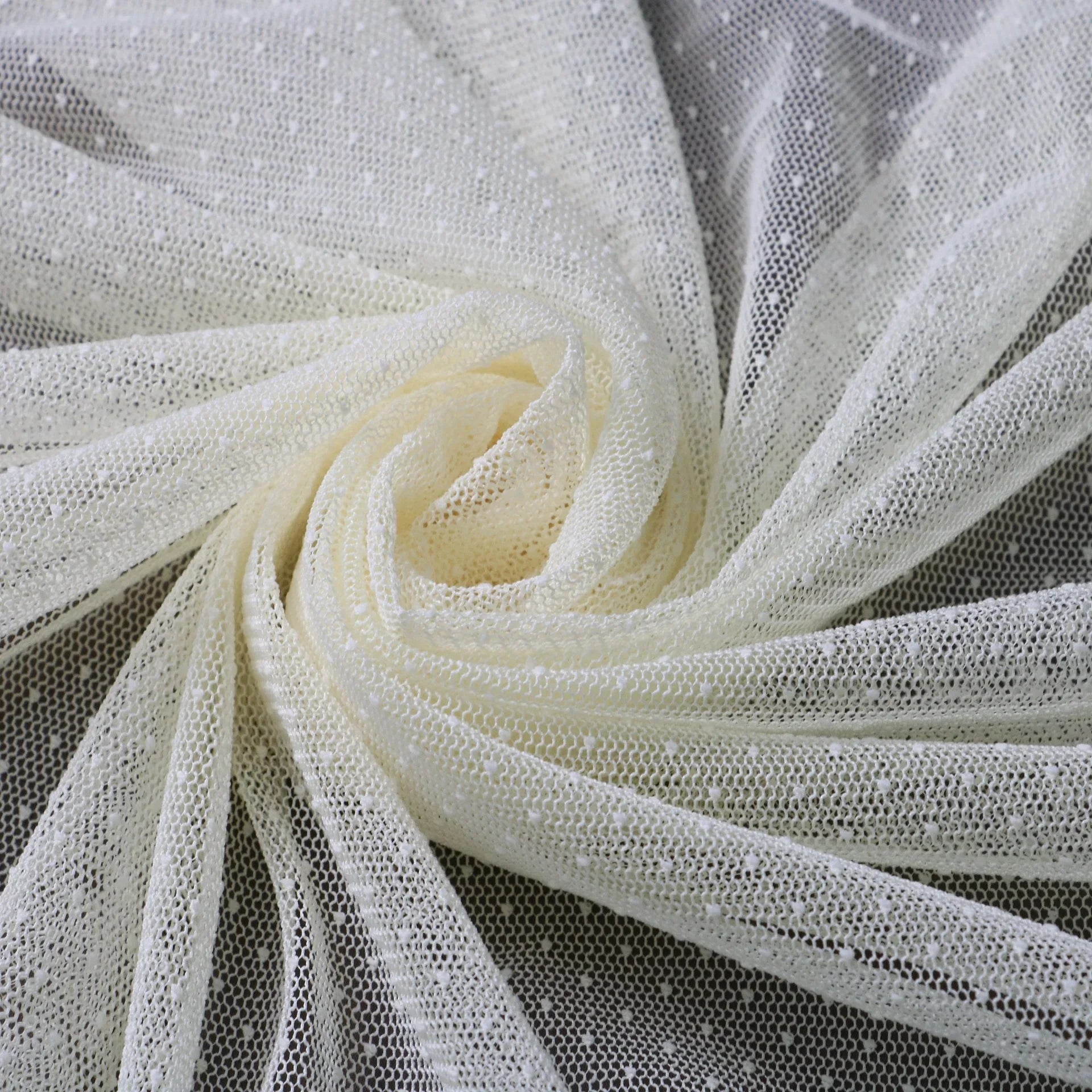 Polka Dot Mesh Organza Fabric - Refined Sheer Material