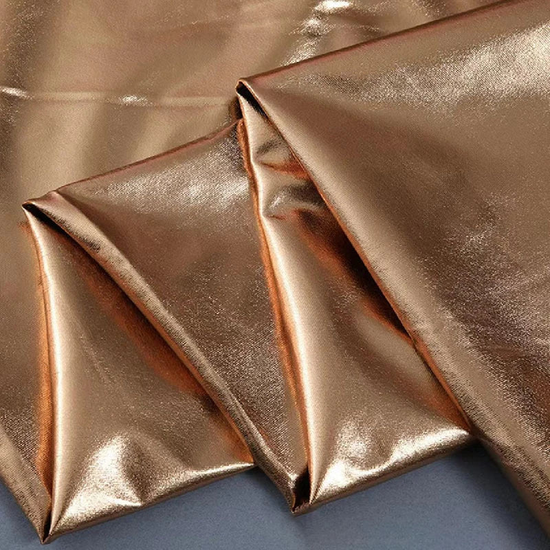 Stunning Gold Liquid Metallic Spandex Lame Fabric for Dance Wear Costumes Dress Backgrounds and Fashion Designer Material