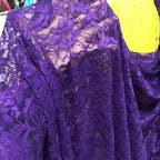 قماش دانتيل مطاطي برتقالي فلوري شفاف شبكي مع تطريز وردي للفساتين وملابس الأداء قماش شبكي شفاف زهري