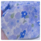 قماش قطني بملمس الفقاعات الزهرية الزرقاء - مادة ناعمة وجيدة التهوية