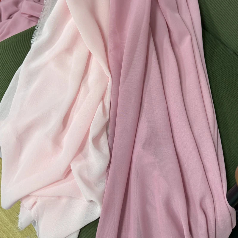 Tela de gasa para vestidos, vestidos, faldas, camisas, ropa, decoraciones y proyectos de costura DIY, rosa y morado