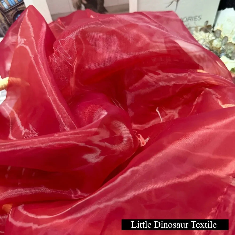 High-density Yarn Organza Fabric 5050 Matte Brocade Polyester Glass Yarn Dress Wedding Dress Women's Fabric Home Handmade