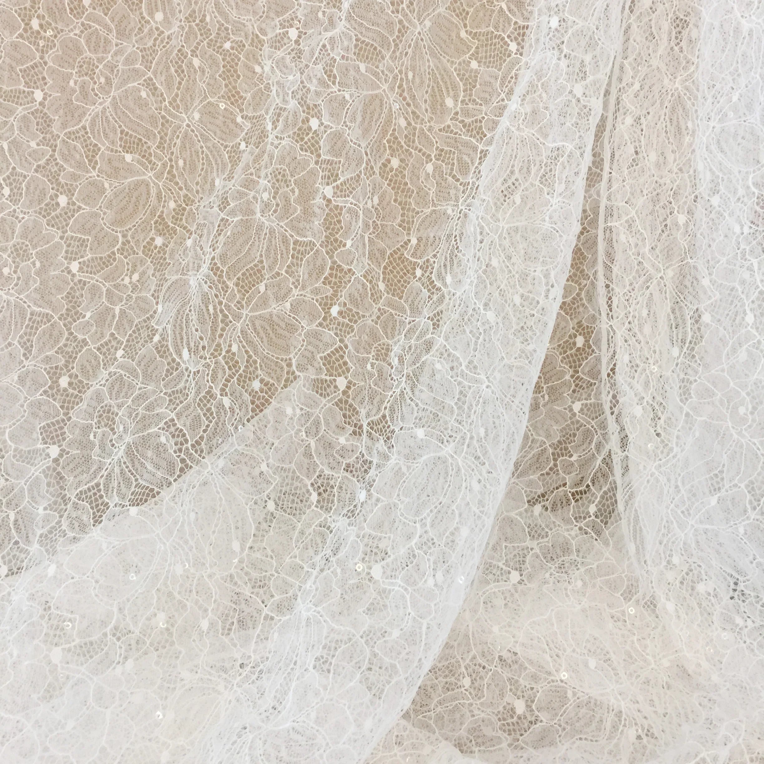 Tela de encaje de malla con base de lentejuelas para vestido de novia, fotografía de viajes, accesorios de encaje para el hogar