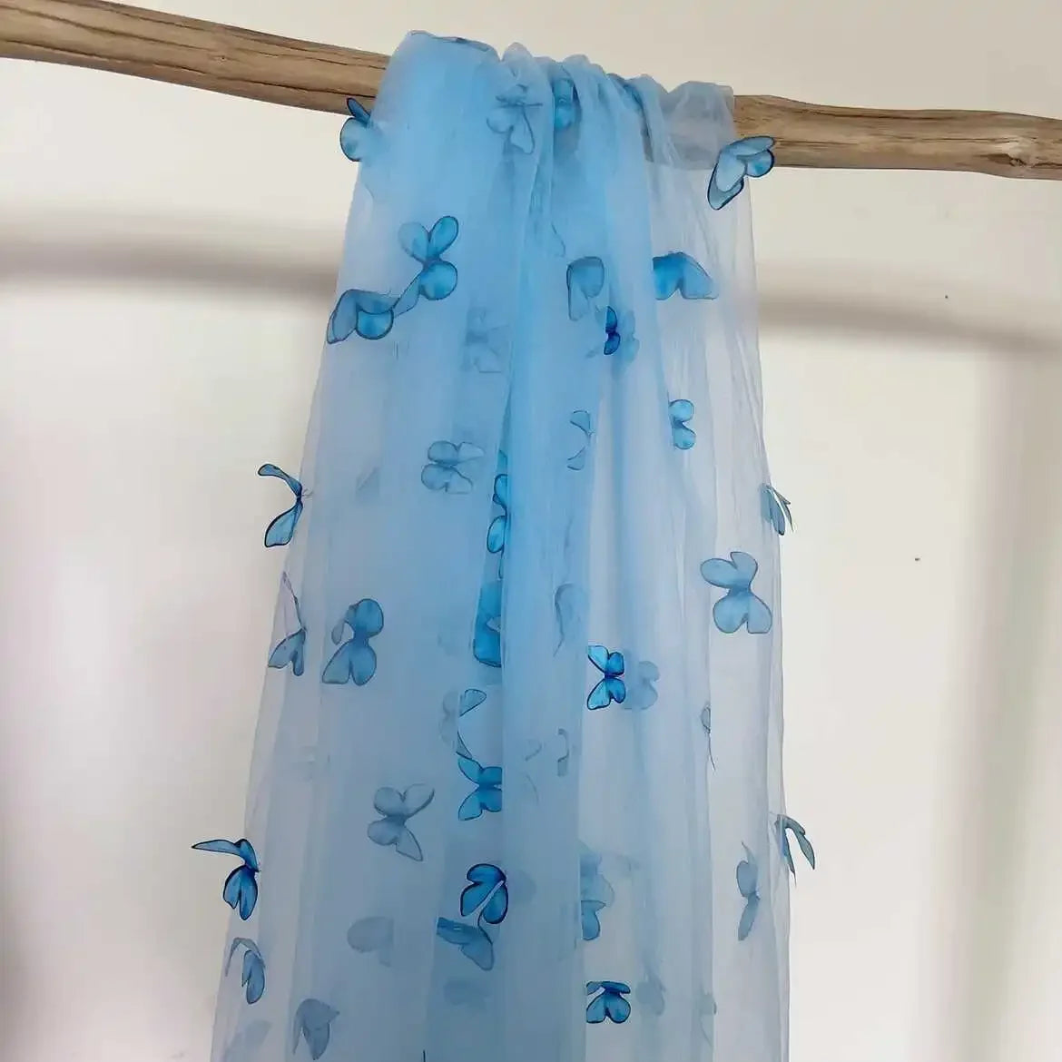 3D Butterfly Embroidered Lace Fabric - Net Gauze Material