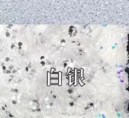 Tela de lentejuelas con base de plumas, tela con flecos de cuentas, tela de bordado de cuentas de felpa tridimensional