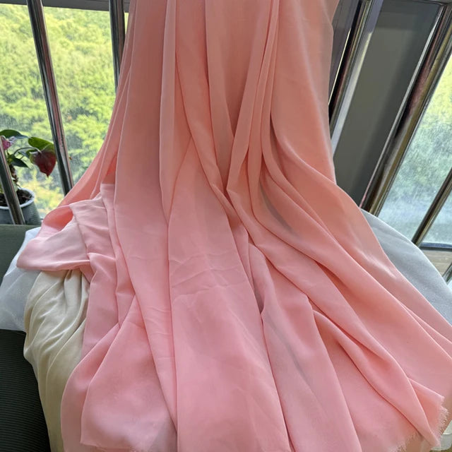 قماش شيفون للفساتين والتنانير والقمصان والملابس والديكورات ومشاريع الخياطة اليدوية، باللون الوردي والأرجواني