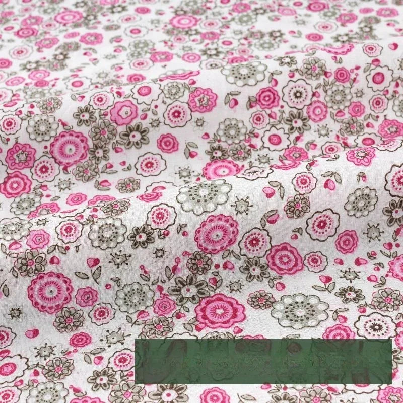 Tela rústica de algodón con pequeñas flores - Material para manualidades de ropa de bebé (160 cm)