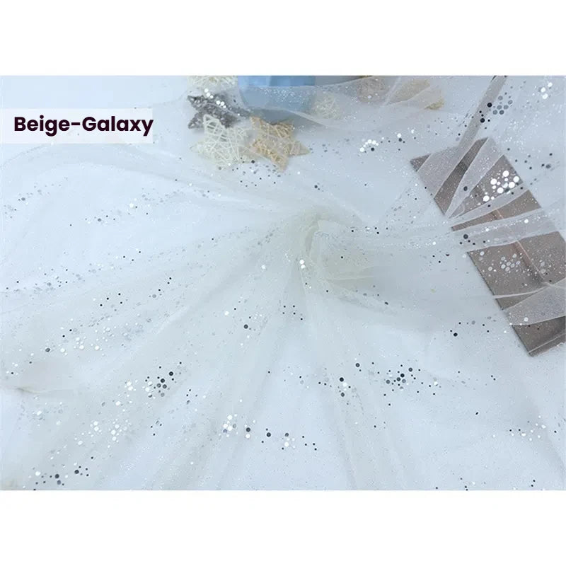 Galaxy mesh fabric dreamy fluffy skirt yarn decorative yarn shooting internet famous background yarn stage clothing yarn fabric