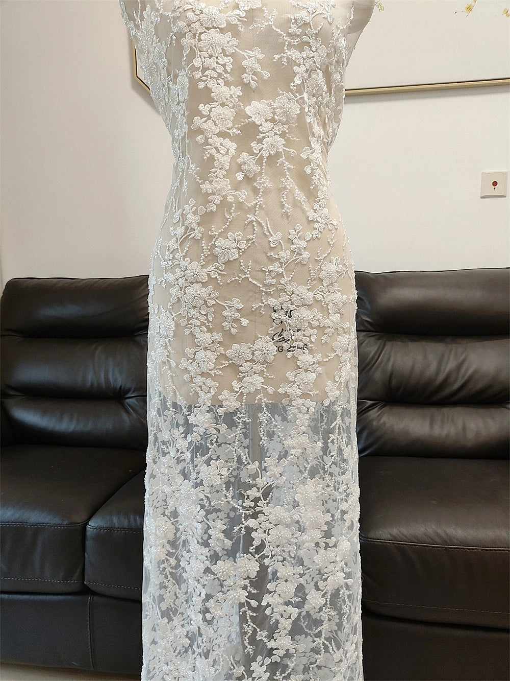 Nueva industria pesada, cuentas de uñas de alta gama, cola de pez, bordado, tela de encaje, flor, brillo, vestido de novia, hecho a mano, bricolaje