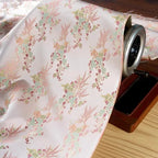 Tela jacquard de brocado tejida con flores de plantas dulces de color rosa, temperamento para vestido, chaqueta qipao china, telas para coser