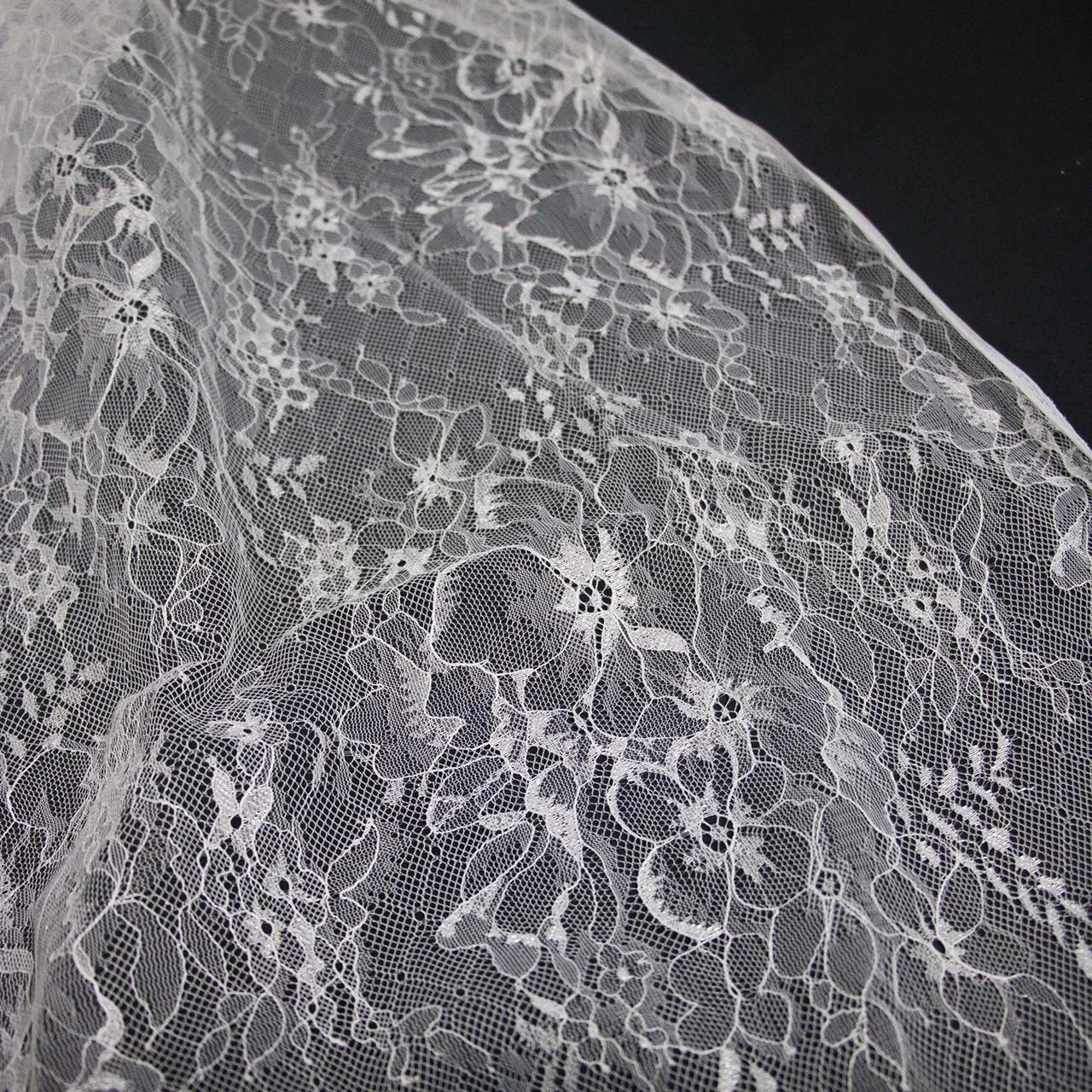 Base de encaje suave, tela blanca transparente ligera, drapeado transparente ligero, costura, vestido de novia, ropa interior, accesorios de decoración