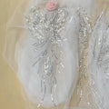 Silver Beaded Sequin Lace Collar - Elegant for Wedding Dress Neckline