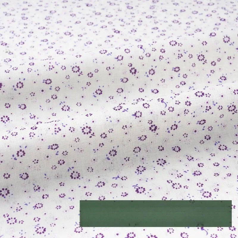 Tela rústica de algodón con pequeñas flores - Material para manualidades de ropa de bebé (160 cm)