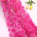 3D Sequin Petal Embroidered Tulle - Elegant for Stage Costume & Backdrop