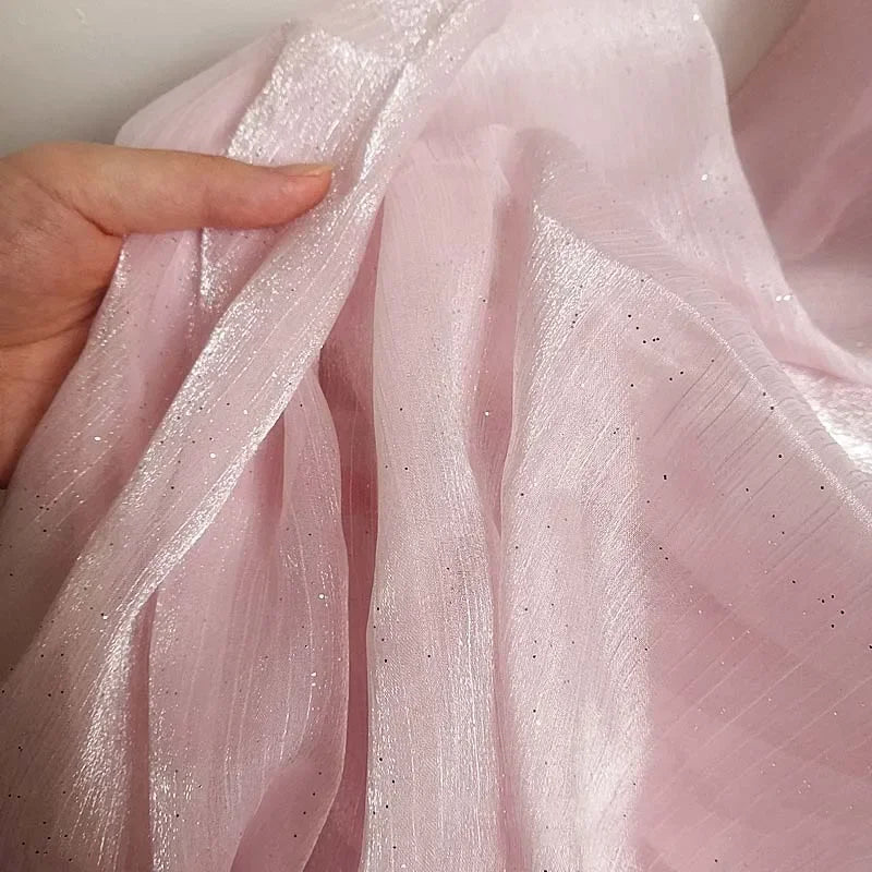 قماش التول اللامع - شبكة شفافة لامعة لفساتين الحفلات وديكورات المناسبات