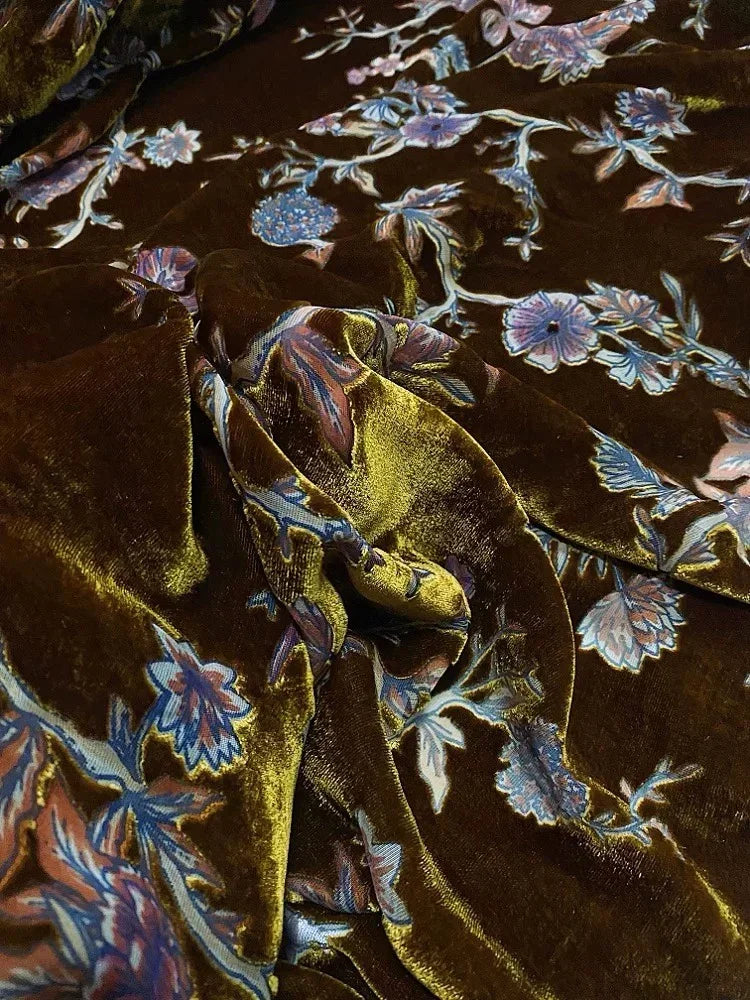 Luxurious Embellished Velvet Sequin Fabric for Evening Wear