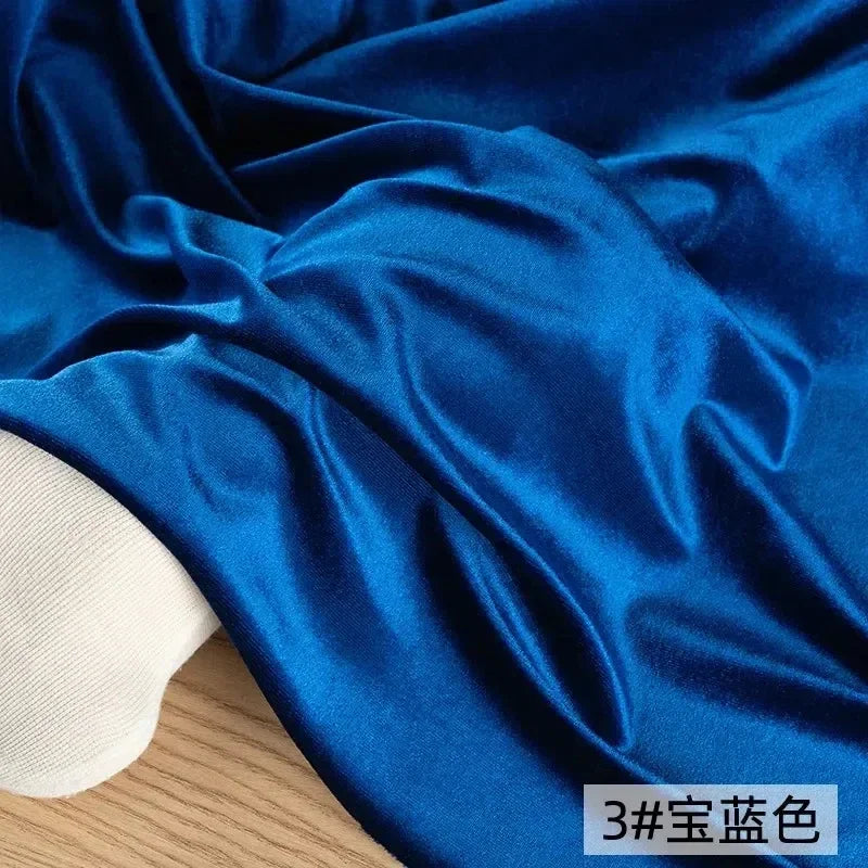 Solid Velvet Fabric - Glossy Four-Sided Elastic Material 160cm