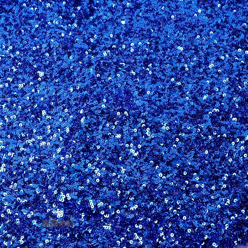 Shiny Encryption 5MM Elastic Mesh Sequin Embroidery Bead Fabric DIY High-end Evening Dress Stage Costume Designer Fabric