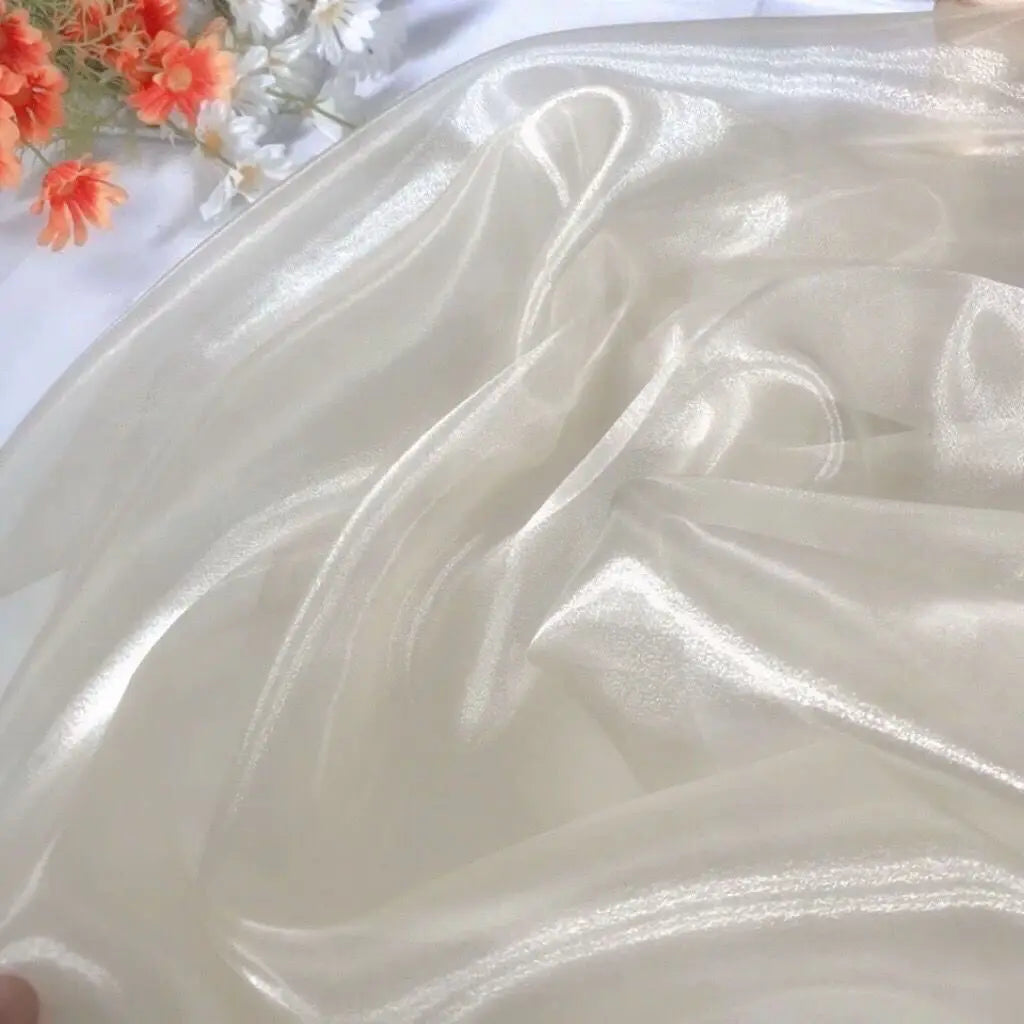 Crystal Organza Fabric Suitable For Wedding Dresses Formal Gowns Party Decorations And Background Designs