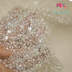 High-End Bead Embroidery Sequins Crystal Mesh Fabric - Luxury Material 130cm