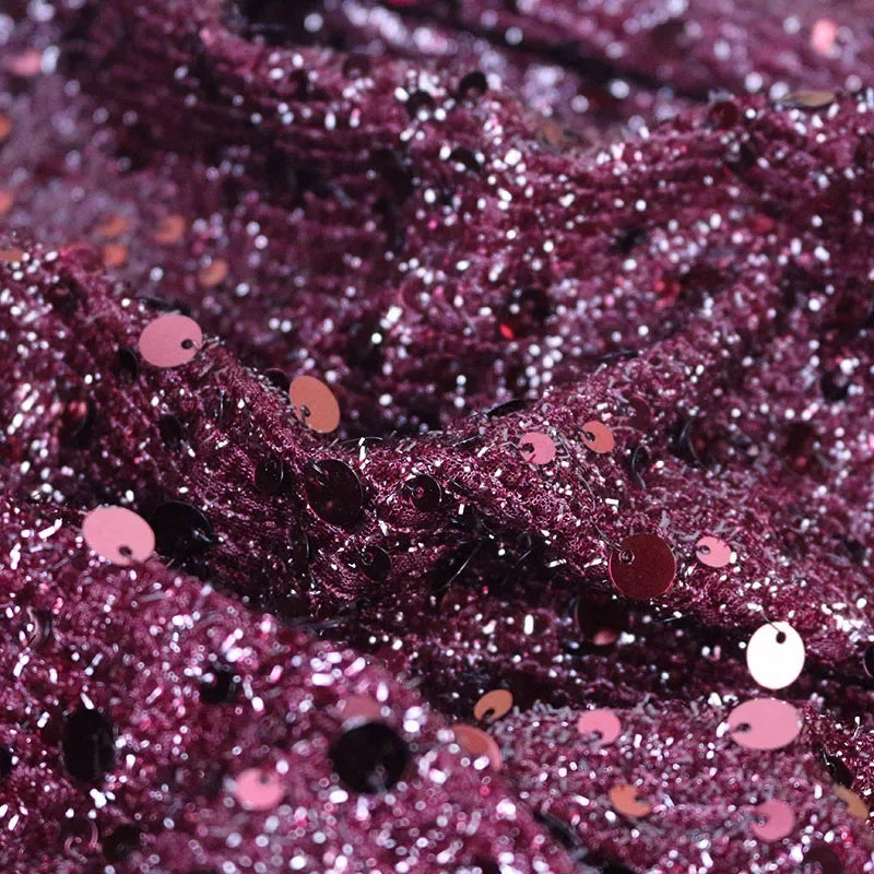 Sparkling Size Sequin Mesh Embroidery Fabric Sewing Stage Clothing Children's Clothing Handmade DIY Designer Fabric