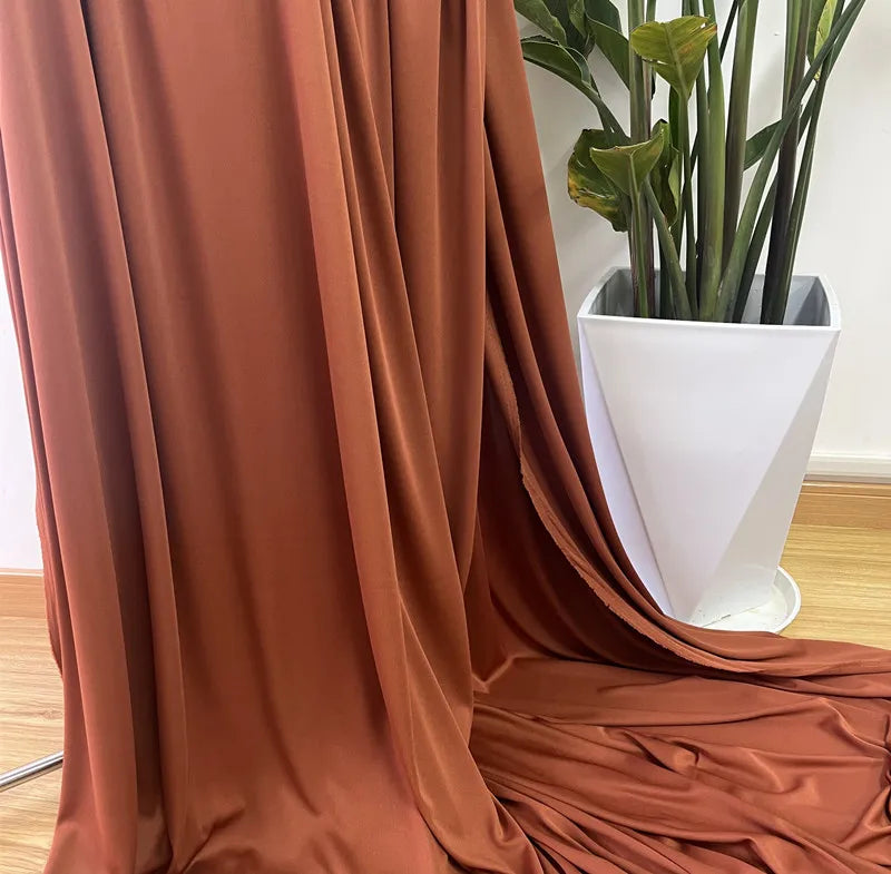 Orange Yellow Gold Coffee Milk Silk Stretch Fabric Roll Width 150cm for Wedding Home Decor Backdrop Drape Goblet Garment
