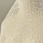 قماش دانتيل شبكي مصنوع يدويًا - فستان زفاف - مادة الفستان 130 سم