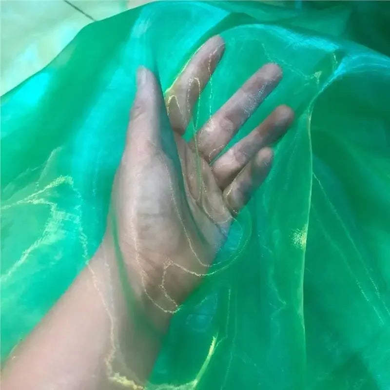 Unique Fabric Transparent Organza Sheer Cloth Sparkling Material For Wedding Dress Elegant Evening Gown Couture Design Clothing