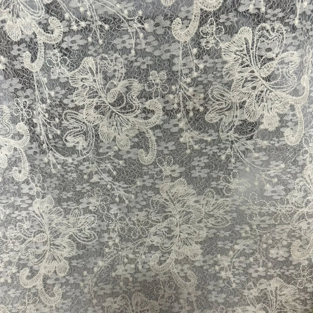 2025 lace cotton thread embroidery fabric fresh and light mesh embroidery fabric DIY wedding dress and evening gown material