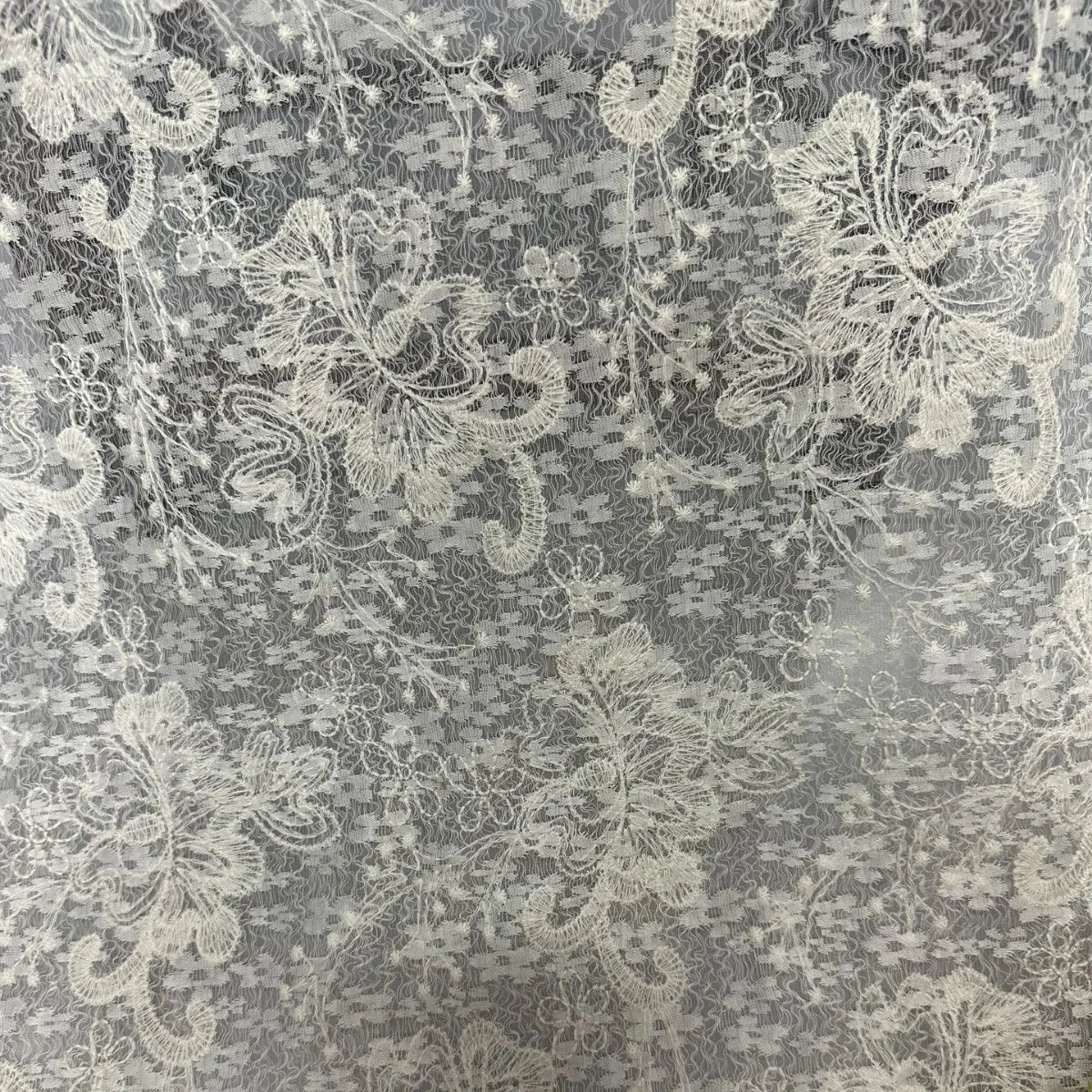 2025 lace cotton thread embroidery fabric fresh and light mesh embroidery fabric DIY wedding dress and evening gown material